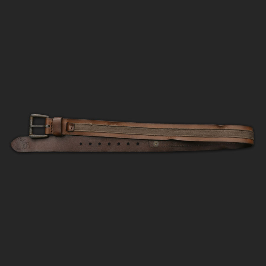 Fabric Detailed Leather Belt